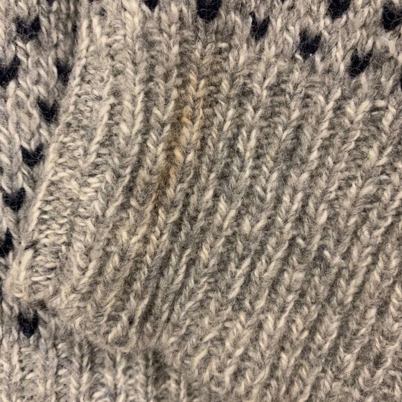 American Eagle Vintage Womens Gray Blue Birdseye Wool Blend Crew Neck Sweater L - Picture 6 of 6